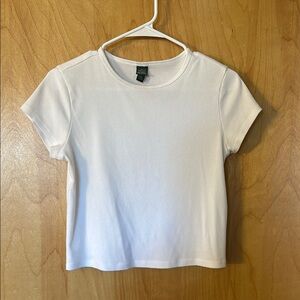 White Wild Fable Ribbed Baby Tee